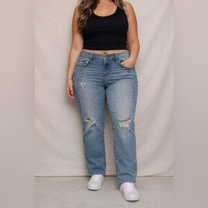 American Eagle Outfitters Light Blue Distressed Ankle Jeans